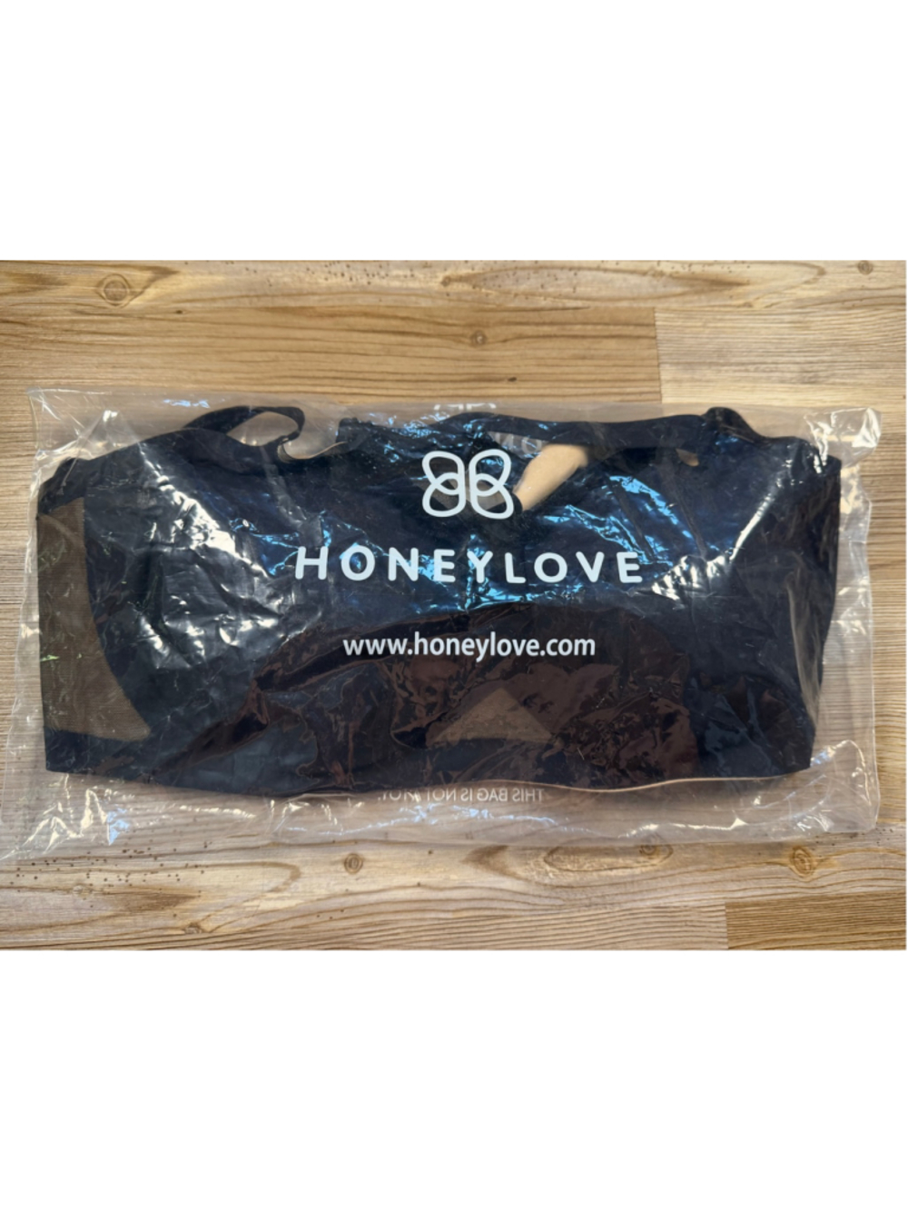 Women's Honeylove LiftWear Crossover Bra Black Beige Size 1X